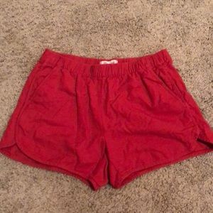 Red comfy shorts from madewell